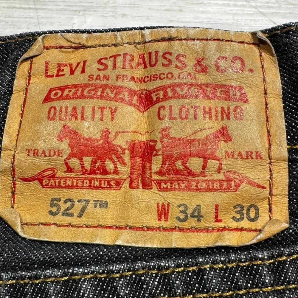 Vintage Levi's Jeans Mens 34x30 Gray 527 Low Bootcut Faded Whisker Grunge Y2K